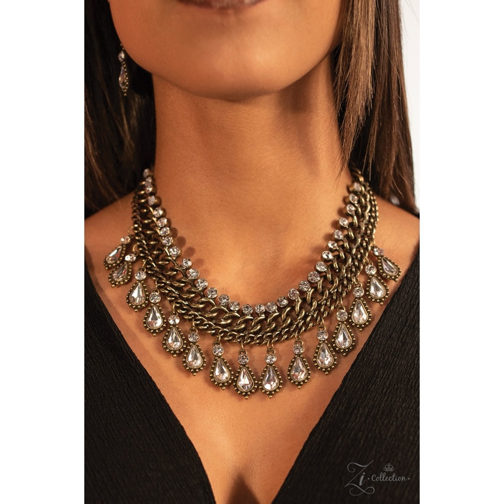 VINTAGE 2018 Paparazzi Zi Collection Brass Necklace